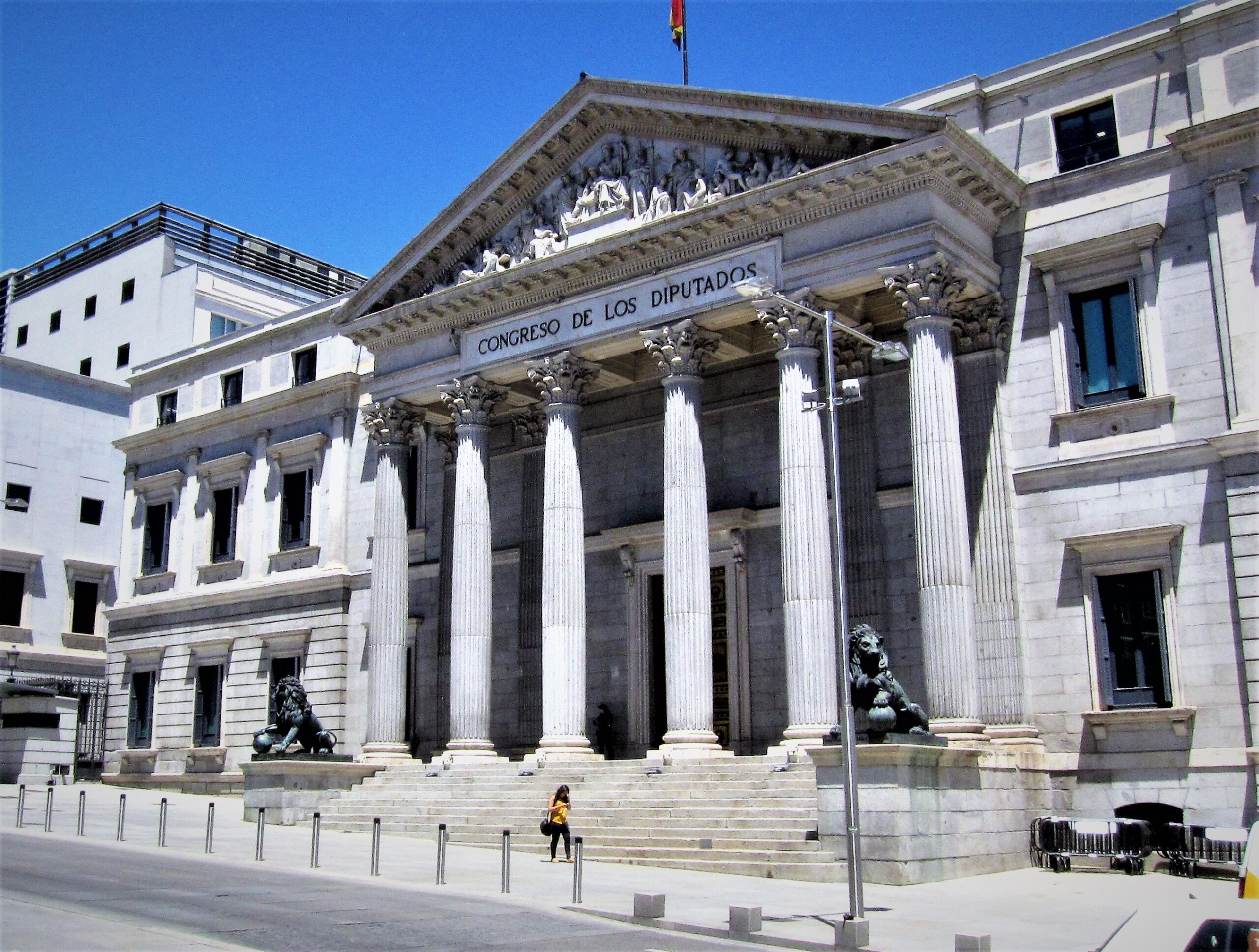 Facade of the Congress of Deputies in Madrid, archive photograph.